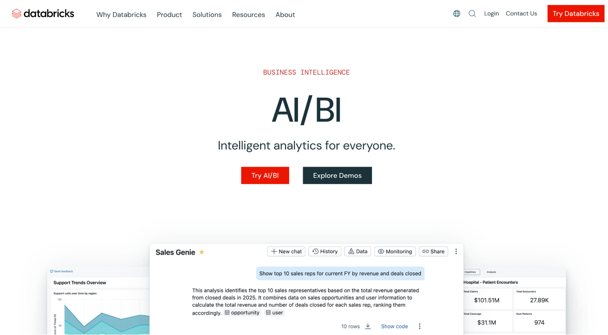 Screenshot of Databricks Genie