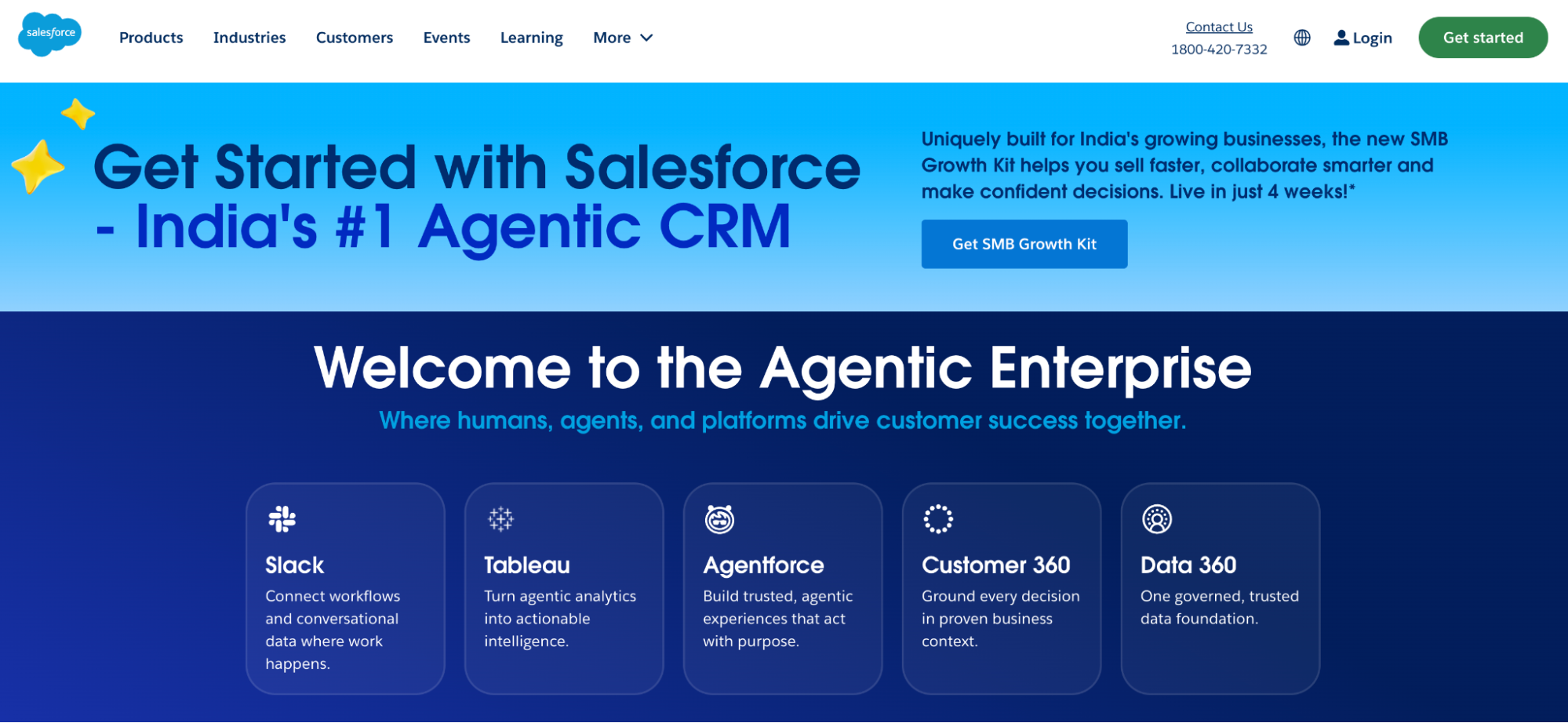 Screenshot of Salesforce Agentforce product page
