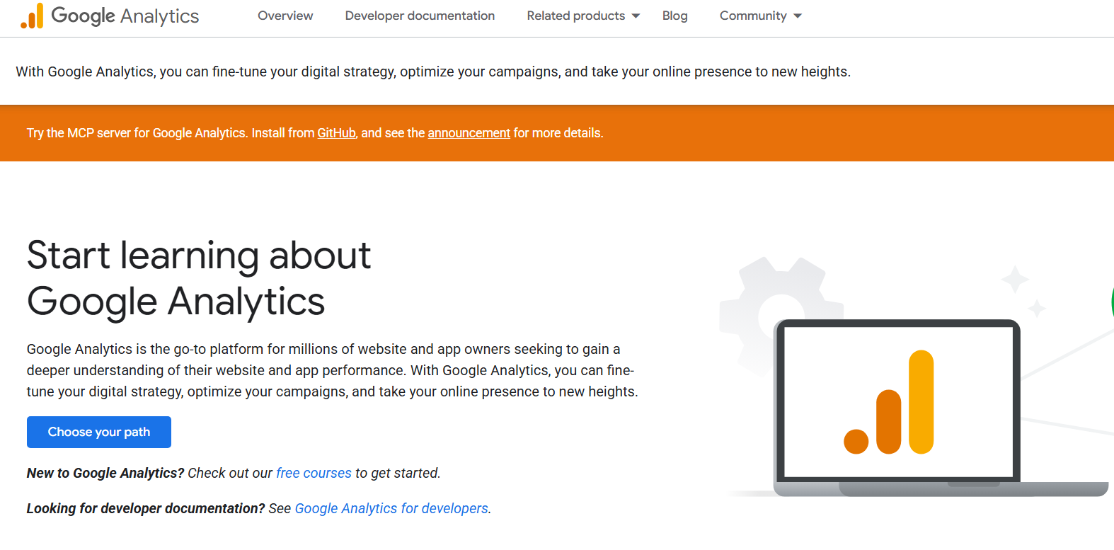Screenshot of Google Analytics 4 webpage, a marketing analytics tool