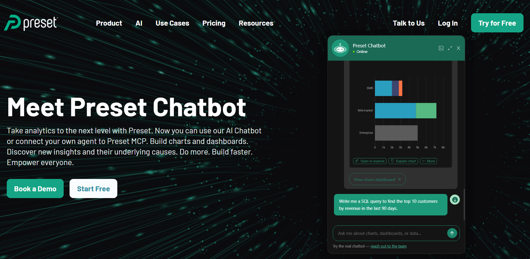 Screenshot of Preset webpage